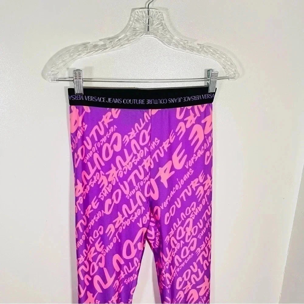 NWT Versace Jeans Couture Logo Print Leggings - Picture 12 of 12